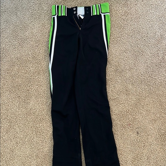 Mens Black and Green softball Pants - Picture 1 of 3